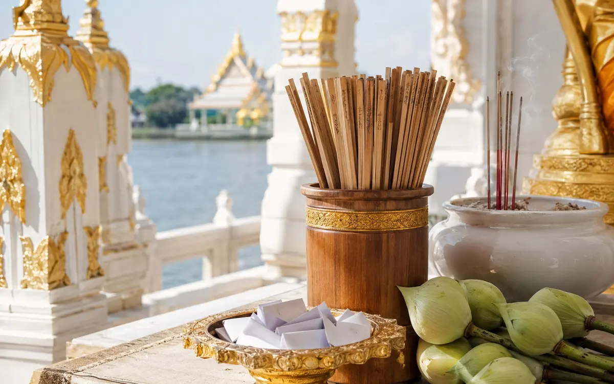 ภาพประกอบเชิงสัญลักษณ์ของเซียมซีแบบวัดไทยโทนขาวทอง